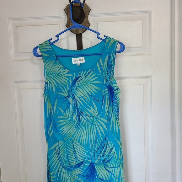 (334) Studio I Woman's Midi length Sleeveless Dress, Size: 12 Color: Blue - Picture 4 of 10